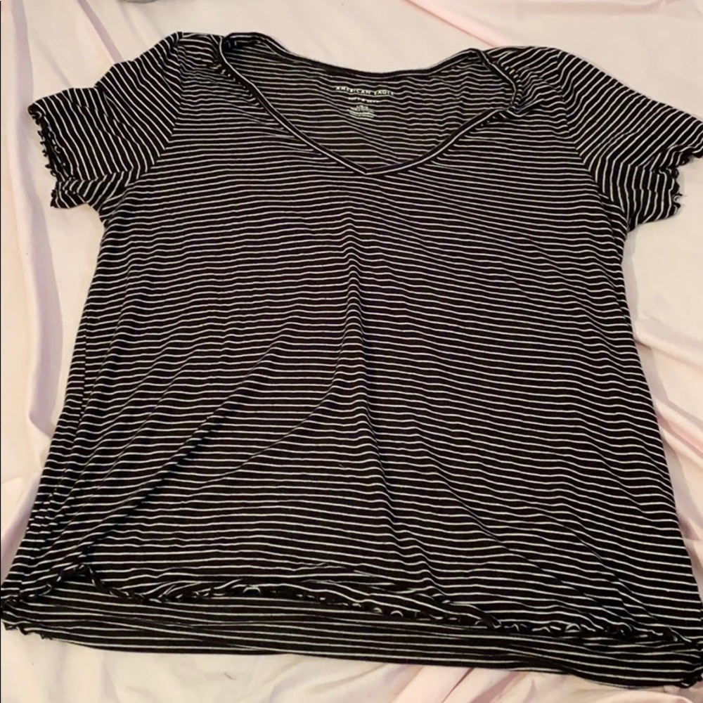 AEO Lettuce Trim Striped Tee